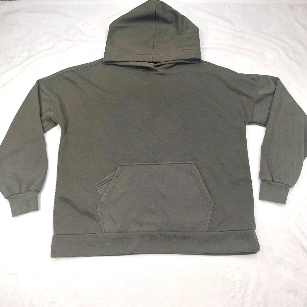 ZENANA WOMEN'S ARMY GREEN PULLOVER LONG SLEEVE GORPCORE HOODIE SIZE SMALL